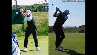 Francesco Molinari golf swing  Hybrid club faceon amp downtheline July 2017 [upl. by Haldane911]