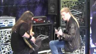 Attila Voros amp Jeff Loomis guitar solo duel  Silverblade booth [upl. by Aidualc]