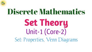 Discrete Mathematics  1st Semester  Core2  Unit1  Set Theory Part3 [upl. by Kenley]