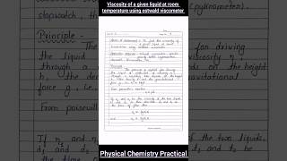 Determination of viscosity by using ostwalds viscometer practical chemistry assignment class12 [upl. by Walling]