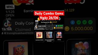 Thẻ Gemz Coin ngày 2606 Daily Combo Gemz 2606 crypto hamsterkombat bitcoin gemzcoin gemz [upl. by Haiasi950]