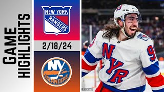 New York Rangers vs New York Islanders  Game Highlights  21824 Game 55 [upl. by Sande465]