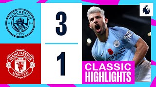 AN AGUERO THUNDERSTRIKE  Man City 3  1 Man United  Classic Highlights [upl. by Hauser188]