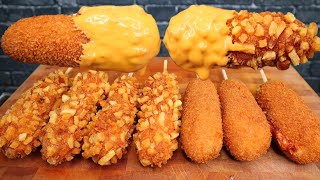 ASMR KOREAN CORN DOGS WITH EXTRA CHEESE SAUCE MUKBANG [upl. by Ahsal153]