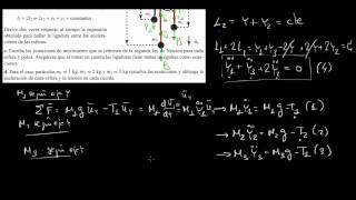 PROBLEMA DE POLEAS y LIGADURAS CON MASAS COLGANDO DINÁMICA 2 [upl. by Yellek948]