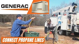 HOW TO INSTALL GENERAC 25 KW  HOW TO CONNECT PROPANE GAS LINE Pt 4 [upl. by Lauber]