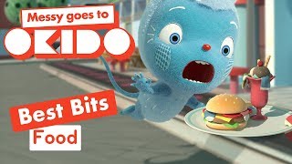 FOOD BEST BITS  Compilation  Messy Goes to OKIDO  Cartoons For Kids [upl. by Jock]