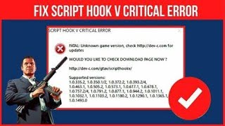 How to Fix Script hook V Critical Error  GTA V September 2024 Update Error [upl. by Balbur]