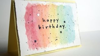 Carte facile aquarelle pour anniversaire [upl. by Edmee35]