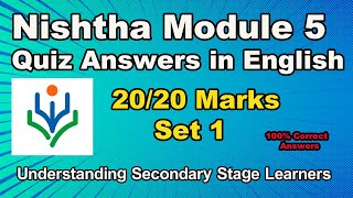 NISHTHA Module 5 Quiz Answers in English  Module 5 Secondary Level Quiz Answers  Set 1 [upl. by Sueddaht]