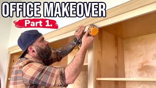 Build Cabinets the Easy Way  Before and After Office Makeover [upl. by Lyrrad]