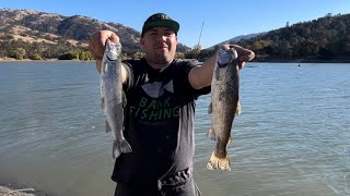 Trout fishing at Lake Del Valle CatchClean amp Store bankfishing trout fishing california fish [upl. by Sirod488]