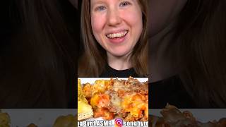 ASMR MAC amp CHEESE LASAGNA MUKBANG shorts [upl. by Kenelm538]