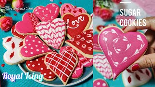 No Spread Sugar Cookies Recipe  Easy Royal Icing Recipe  Heart Shaped Butter Cookies Recipe [upl. by Ahsemo541]