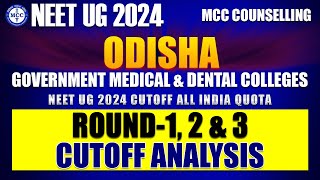 NEET UG 2024 AIQ 15 CUTOFF IN ALL ROUND MEIDCAL COLLEGE IN ODISHA CATEGORY WISE neet2024 [upl. by Lseil]