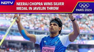 Neeraj Chopra Wins Silver In Javelin Throw Pakistans Arshad Nadeem Takes Gold  Paris Olympics [upl. by Luelle]