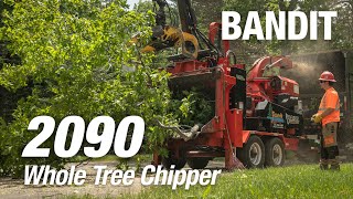 BANDIT 2090 Whole Tree Chipper 13000LBS of Pulling POWER in a Versatile Chipping Package [upl. by Eceinart]