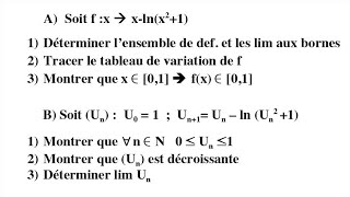 Problème corrigé  Logarithme et suites numériques  Terminale [upl. by Rape751]