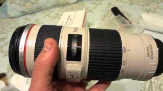 Canon 70200 F4 IS unboxing  T2i550D [upl. by Jasun]