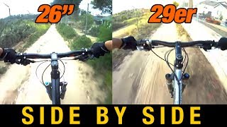 26quot Full Suspension VS 29er Hardtail  26 versus 29 inch Wheels POV Cross Country XC Trails [upl. by Barcot305]