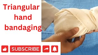 Triangular Hand Bandaging By PC nursing procedure [upl. by Smada]