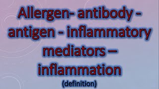 Allergen antibody  antigen  inflammatory mediators  inflammation [upl. by Allain368]