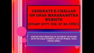 Step by Step payment of stamp duty on IGR GRAS website online Rs100 e challan [upl. by Nyrek]