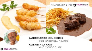 CARRILLERAS al vino y chocolate 🍷🍫 LANGOSTINOS crujientes 🦐 Cocina Abierta de Karlos Arguiñano 👩🏼‍🍳 [upl. by Nidraj890]