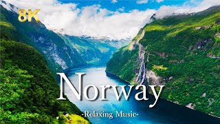 【4K・8K】北欧・ノルウェーの絶景｜ピアノのリラックス音楽と美しい大自然の景色｜Norway [upl. by Kristofer]