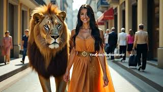 Lion Meets Girl A Heartwarming Walk Through the Wild  Fashion World [upl. by Yhprum780]