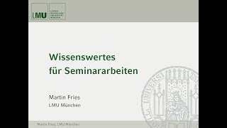 Wissenswertes für Seminararbeiten [upl. by Goraud]