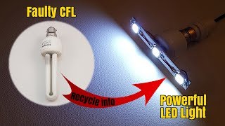 How to Convert Scrap CFL Bulb into Bright LED Light [upl. by Arutak]