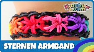 RainbowLoom SternenArmband  deutsche Anleitung [upl. by Spanjian645]