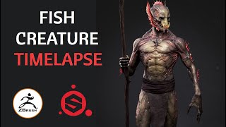 Fish Creature Creation with Zbrush amp Substance Painter [upl. by Webster]