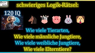 Wer dieses Rätsel löst ist echt schlau  Tierarten  Rätsel amp Knobelaufgaben mathematisch erklärt [upl. by Nohtiek]