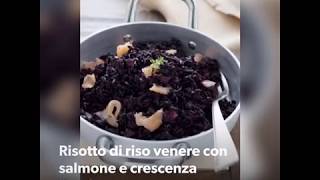 Risotto con riso venere salmone e crescenza [upl. by Anawik]