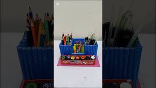 How to make pen stand from paper sheet 😲  pen organizer  Diy pen holder  pencil organizer [upl. by Icak]