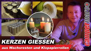 Kerzen gießen aus Wachsresten  DIY Upcycling aus Klopapierrollen [upl. by Eladnwahs236]