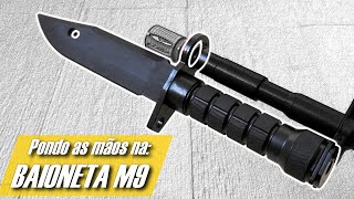 HANDS ON M9 Bayonet  Faca de borracha Airsoft primeiras impressões [upl. by Thordis]