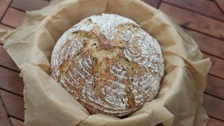 Brot backen in Gusseisernen Topf so ein leckeres Brot zu Hause selber backen [upl. by Annayad]