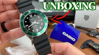 CASIO DURO Green Bezel MDV106B1A3VCF  Unboxing amp First Impressions [upl. by Hewitt]