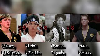 Daniel Larusso vs Johnny Lawrence vs Chozen Toguchi vs Mike barnes karate kid [upl. by Gainor809]