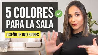 😱 TOP 5 COLORES PARA TU SALA 🌈 Diseño de Interiores y Decoración para tu Casa [upl. by Anialram]