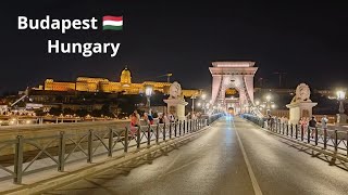 Budapest Chain Bridge at night Széchenyi Lánchíd 🇭🇺 [upl. by Corrie]