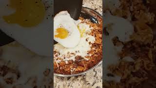 Kimchi Fried Rice with cheese and fried egg [upl. by Neelahtak]