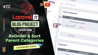 22 Category CRUD Reorder amp Sort Parent Categories  Laravel 11 Blog Project Tutorial [upl. by Neema67]