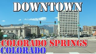 Colorado Springs  Colorado  4K Downtown Drive [upl. by Nrehtac562]