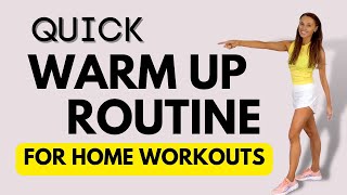 Quick Warm Up Routine  DO THIS BEFORE your Home Workout and you will get better results [upl. by Phina910]