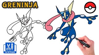 How To Draw Greninja  Draw Pokemon Easy Step By Step Tutorial [upl. by Tadich]