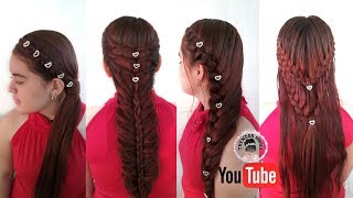 4 PEINADOS FACILES DE HACER♡TRENZAS NMBA [upl. by Nemad]